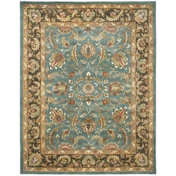 Handmade Heritage Blue/ Brown Wool Rug (8'3 x 11')