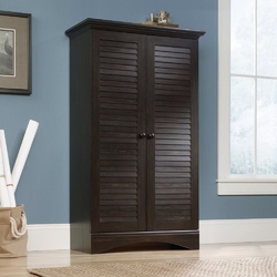 Multi-Purpose Wardrobe Armoire Storage Cabinet in Dark Brown Antique Wood Finish
