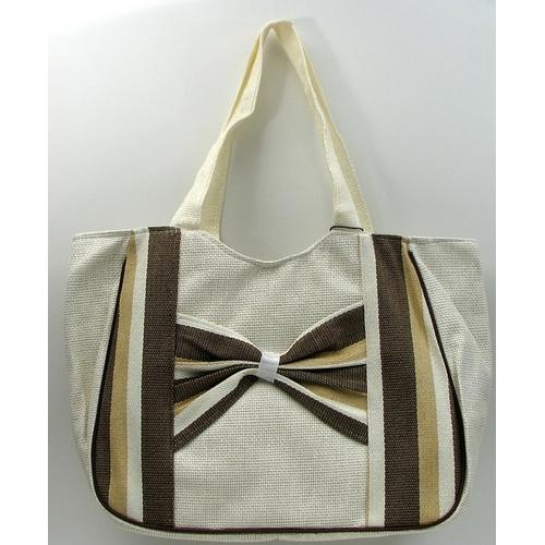Brown Stripe Straw Bag