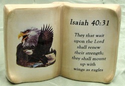 Ceramic Book Eagle Verse Isaiah 40:31