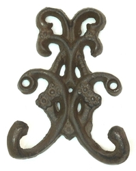 Set of 6 Rust Double Floral Hooks