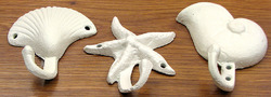 Seashell & Starfish Hooks Set/3
