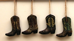Cowboy Boot Ornaments Set of 4