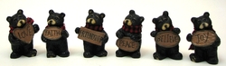 Mini Bear withSign Set of 6
