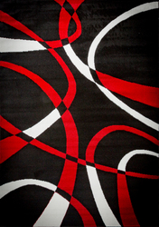 Katelynn Black/White/Red Area Rug 5 ft. by 7 ft.