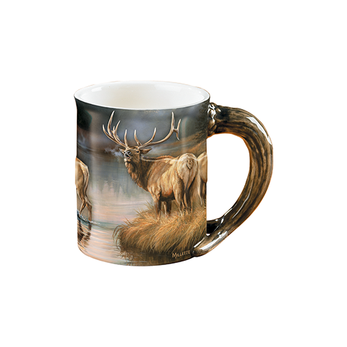 Wild Wings Sculpted Mug Autumn Mist Elk