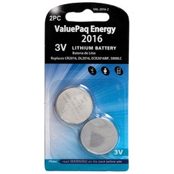 Dantona VAL-2016-2 ValuePaq Energy 2016 Lithium Coin Cell Batteries, 2 pk