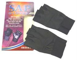 Category: Dropship Tactical Gear, SKU #M-SapHalfXL, Title: Real Leather Fingerless Sap Gloves M-SapHalfXL