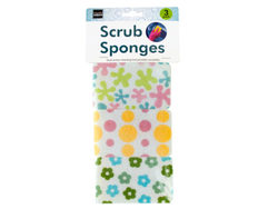Floral Print Multi-Purpose Scrub Sponges Set ( Case of 20 )