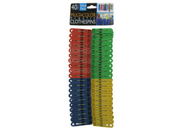 Multi-Colored Plastic Clothespins ( Case of 24 )