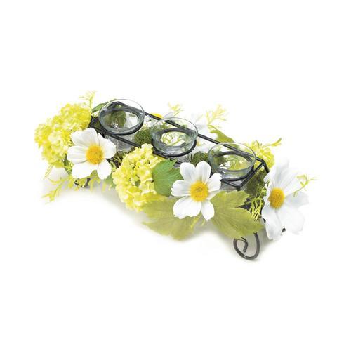Blooming Faux Daisy Candle Holder