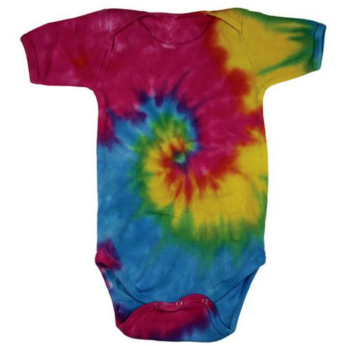 Colorful Tie Dye Spiral Infant Romper Creeper Assorted Colors Sizes 6mo-24mo