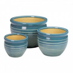 Ocean Breeze Ceramic Planter Set