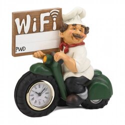Chef With Wifi Sign And Clock