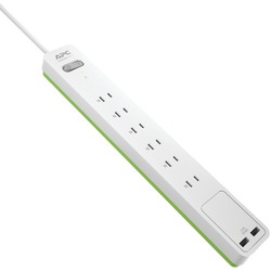 Apc 6-outlet Surgearrest Surge Protector Wall Tap With 2 Usb Ports (pack of 1 Ea)